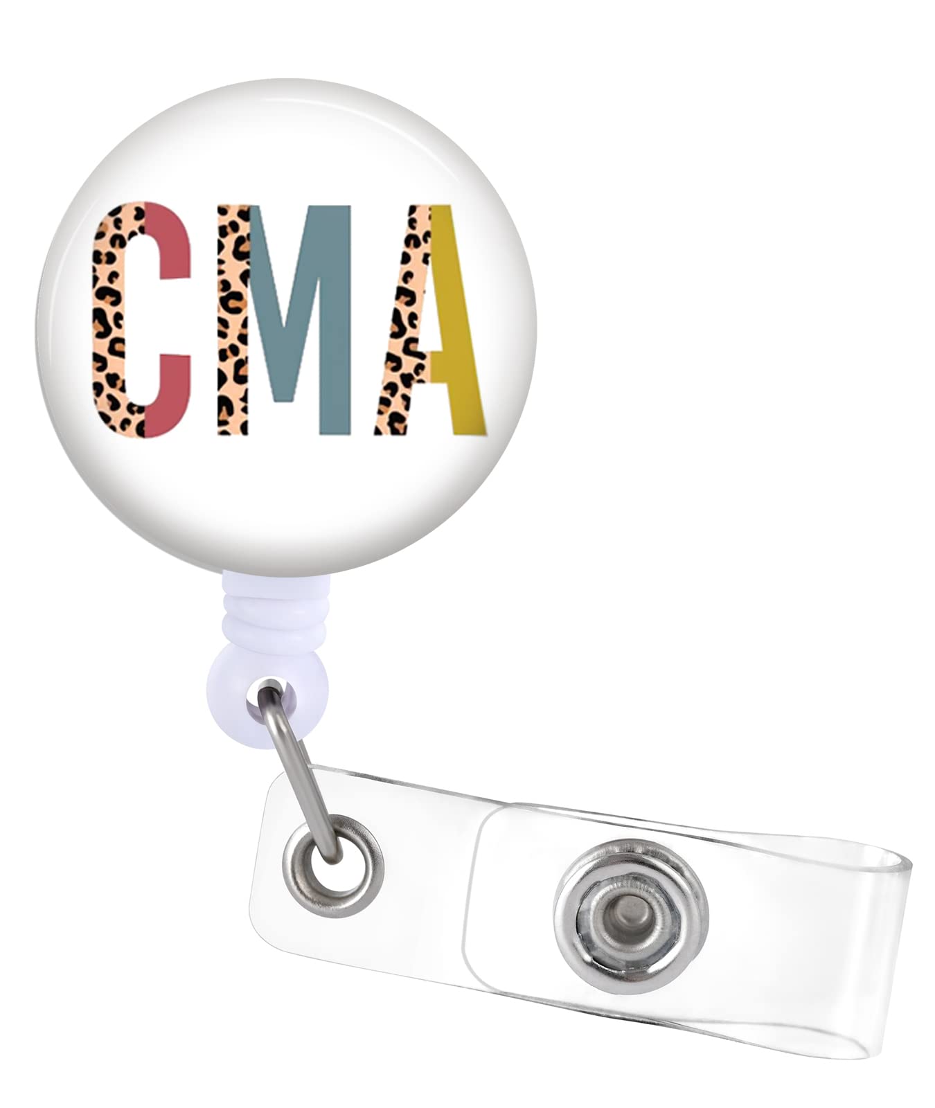 Badge Reels Holder Retractable With Id Clip For Nurse Cma Ma Name Tag Card Leopard Cheetah Nursing Doctor Teacher Student Medica